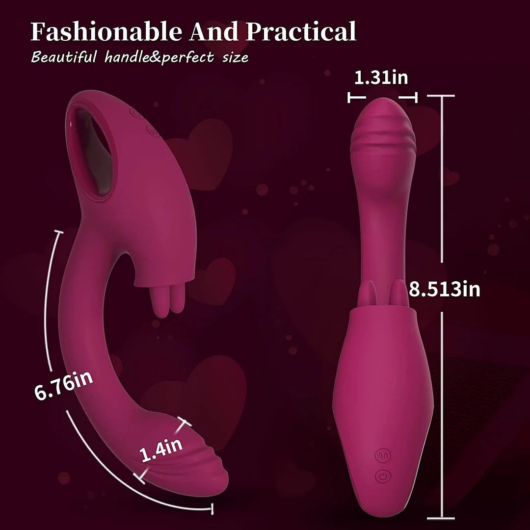 2-in-1 Rotating Tongue Stimulator & G-spot Vibrator