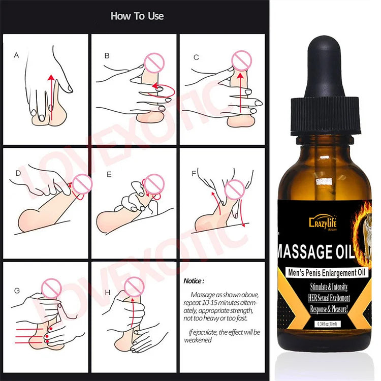 Crazylife Men's Penis Enlargement Massage Oil 10ml