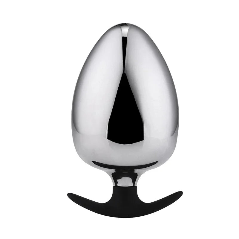 Stainless Steel Anal Plug Big Egg-shaped Anal Expander Sex Toy For Adults