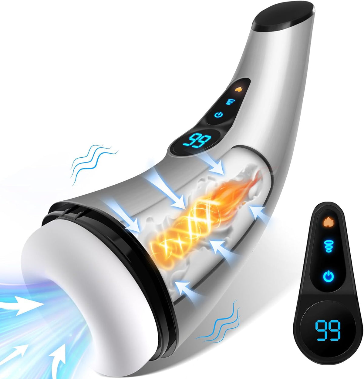 Sex Toys for Men Male Masturbator - APP Control Adult Toys Male Masturbators Penis Pump with 9 Sucking & 9 Vibrating Modes, 3D Textured Sleeve Heating Mens Sex Toy, LCD Display Pocket Pussy for Men