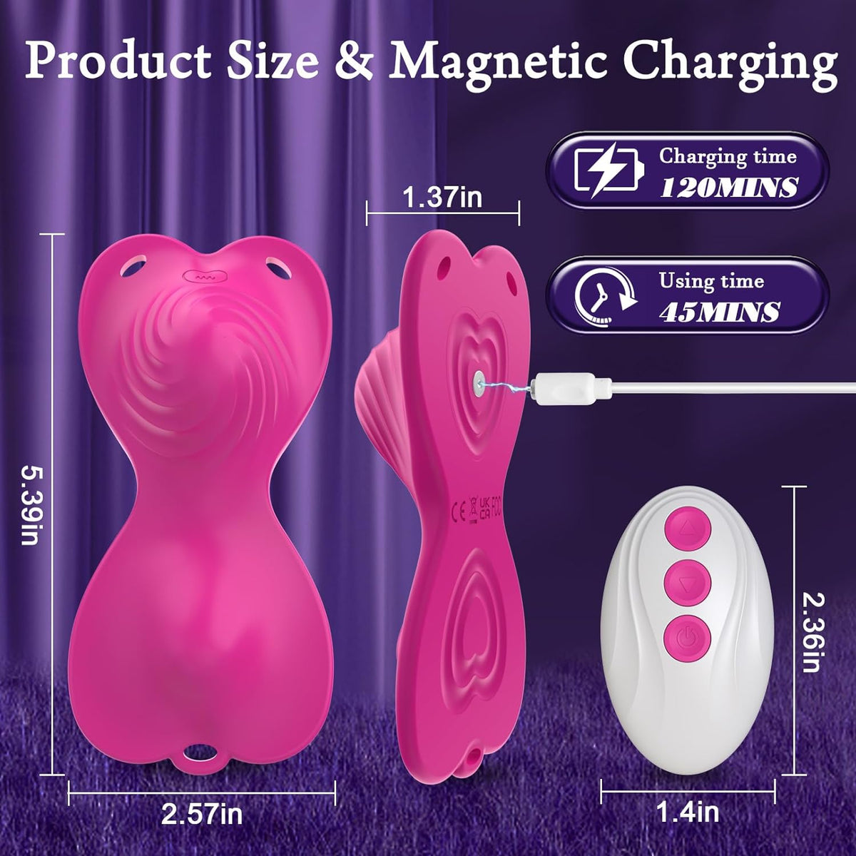 APP Remote Control Vibrator-Butterfly Novelties Clit Stimulator Sit and Ride Women Sex Toy with 9+9 Vibration Modes Dual Motor Clit Wearable Vibrator Adult Sex Toy for Female Pleasure Pink