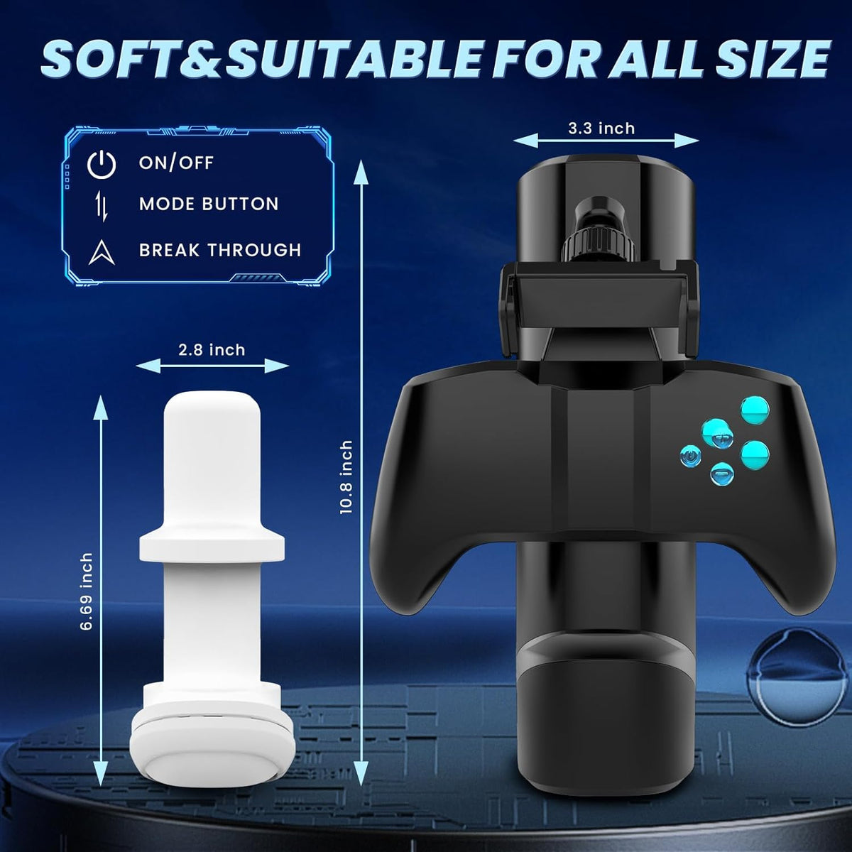 DiChun Automatic 10 Thrusting & Vibrating Modes Male Masturbator with Phone Holder Gamepad