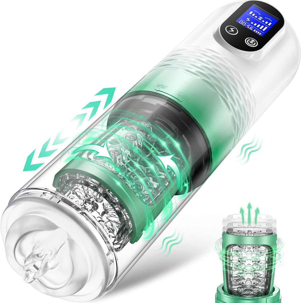 EORONE Male Sex Toy for Men Male Masturbator - Sex Toys for Men Adult Toys with 10 Vibrating & 6 Thrusting, Mens Sex Toys Pocket Pussy LCD Display, 3D Sleeve