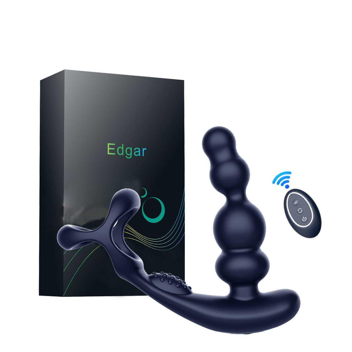 Wireless Control Male Prostate Massager Vibrator 360°Rotate with Penis Ring Butt Plug