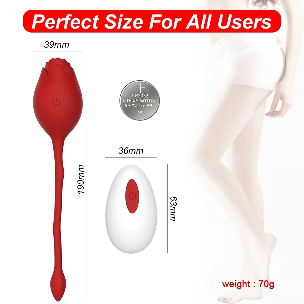 Remote Control Rose Vibrator in Red