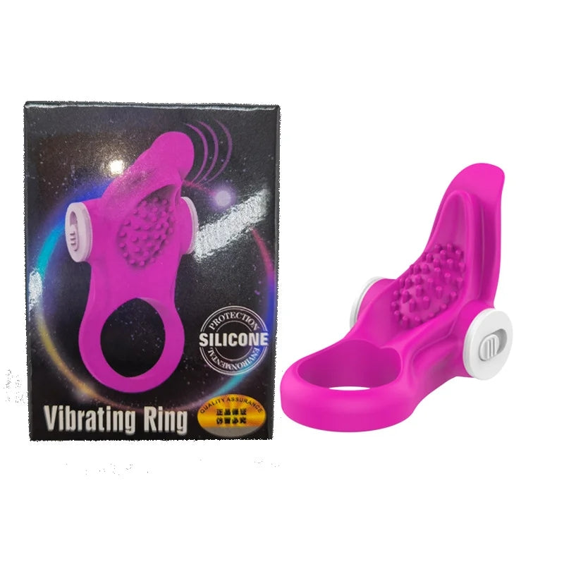 Male Rabbit Vibrating Penis Ring Tongue Licking Vibration Penis Ring