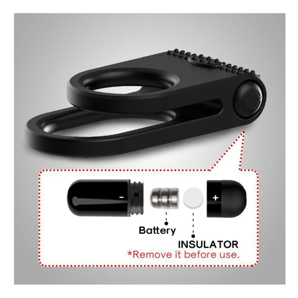 Silicone Vibrator Penis Ring Cock Ring Sex Toys For Men Erection Dual Ring