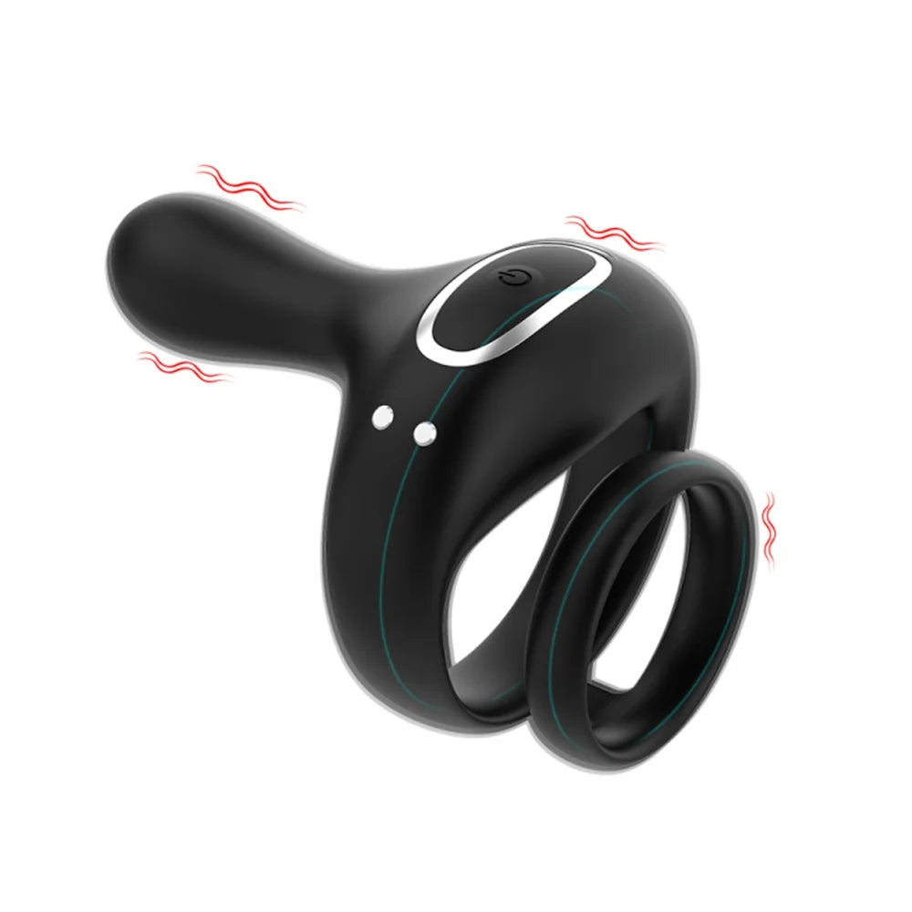 App Remote Control Dual Cock Penis Rings Delay Ejaculation Penis Vibrator