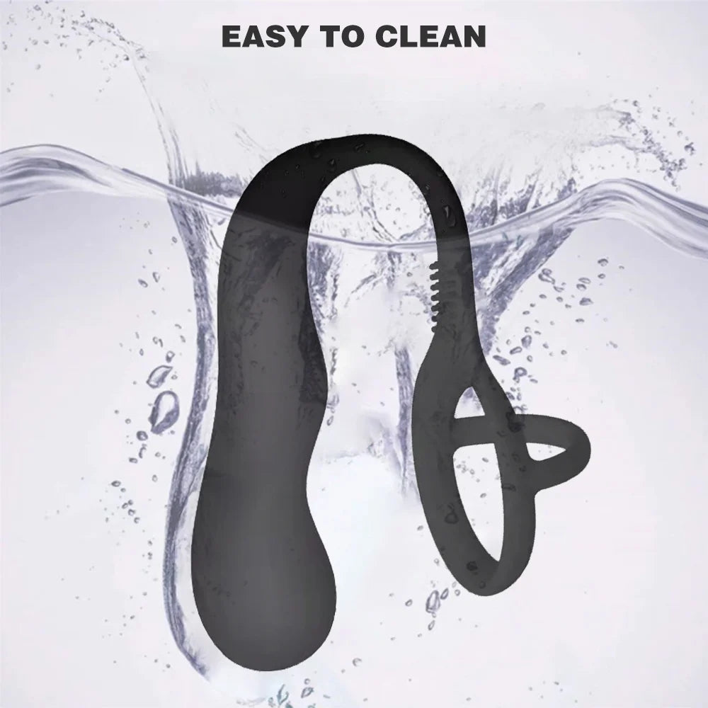 Silicone Wearable Anal Plug With Penis Ring