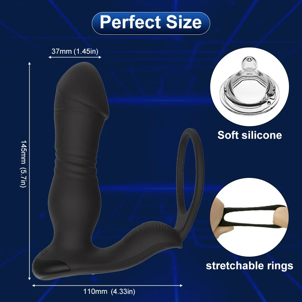 Tiger3 Generation:8-band Telescopic Vibration Remote Control Prostate Massager