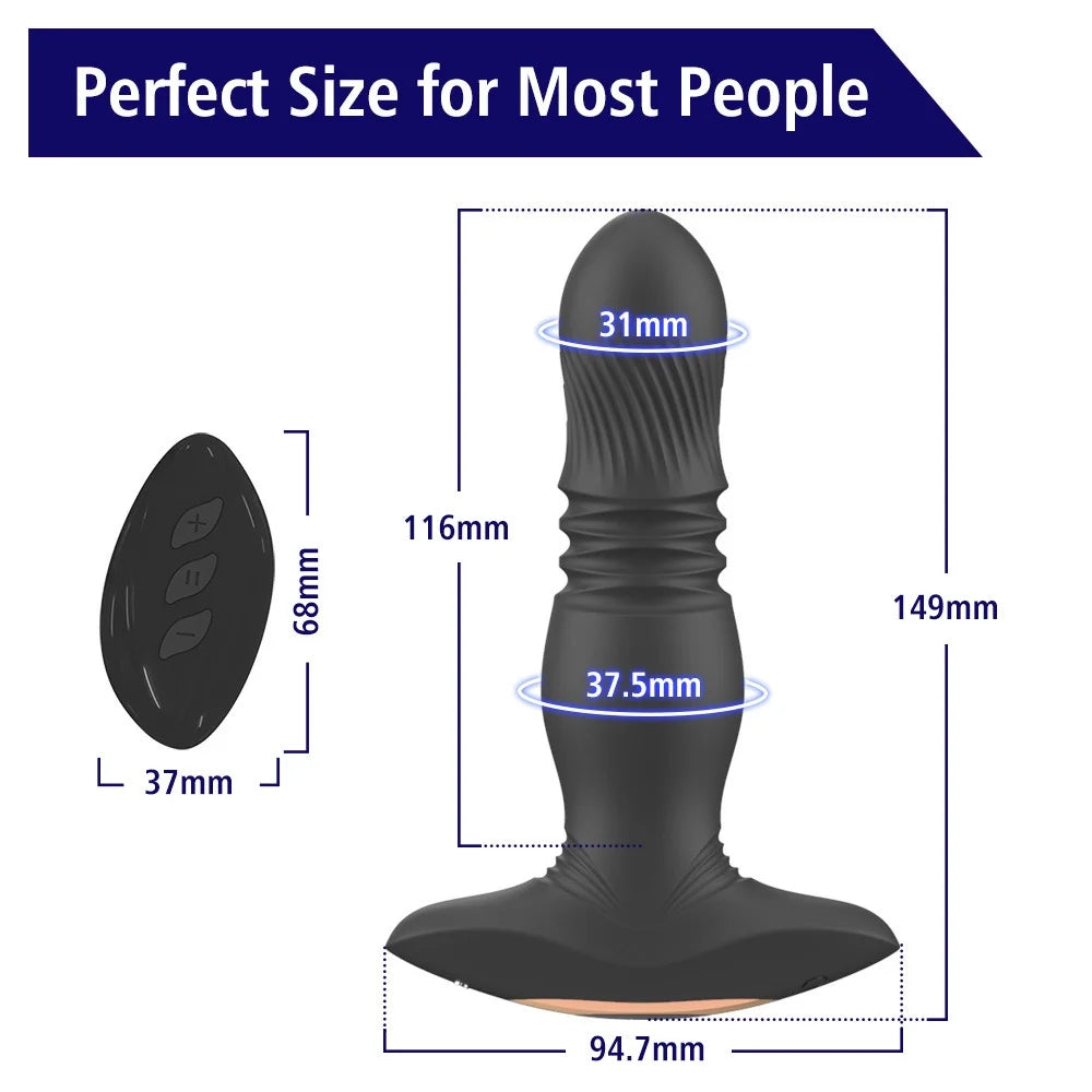 Telescopic Vibrating Butt Plug Anal Vibrator Anal Dildo Prostate Massager Wireless Remote