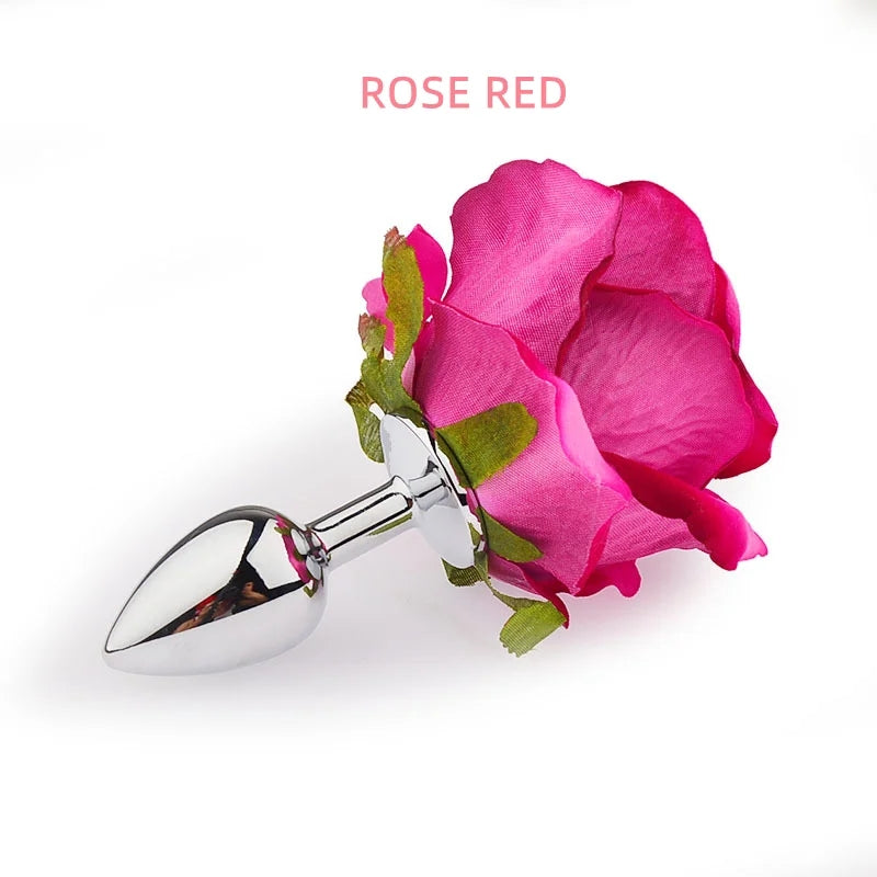 Silk Flowers Aluminum Alloy Butt Plug