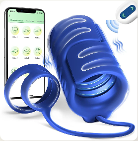App Remote Control Penis Sleeve with Double Rings