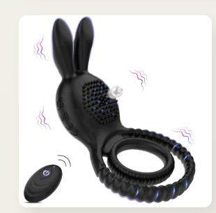 Rabbit Head Vibration Double Rings for Couples