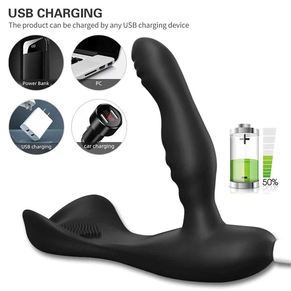 Heating Prostate Massager Anal Dildo Vibrator