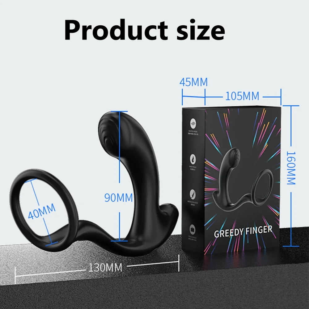 Greedy Finger Male Vibrating Clip Prostate Massager With Cock Ring