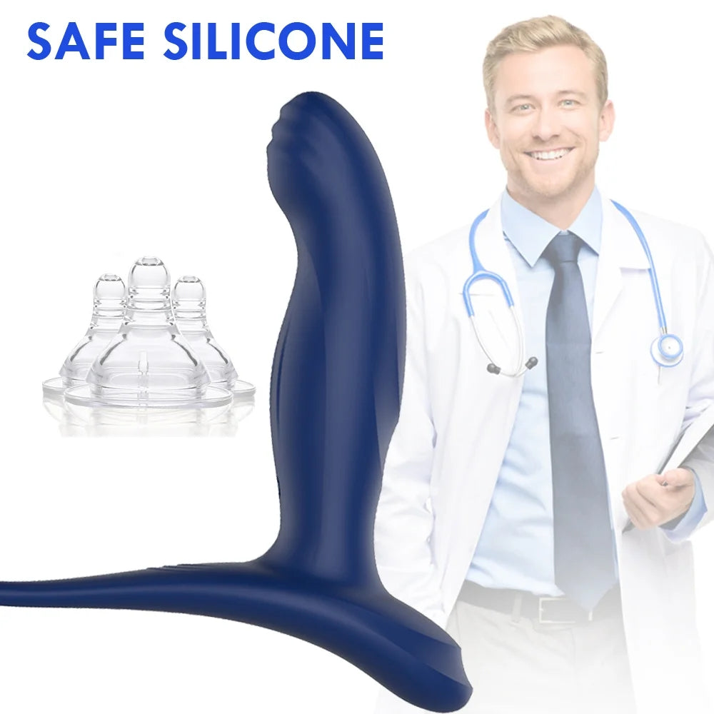 Male Prostate Massage Anal Plug Vibrator With Penis Ring