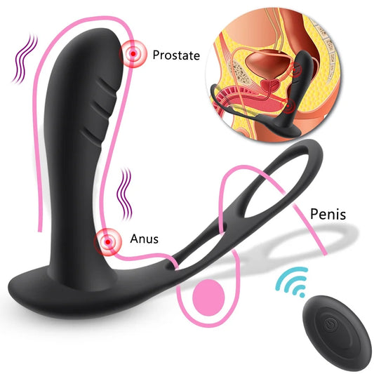 Wireless Remote Control Prostate Massager With Cock Ring