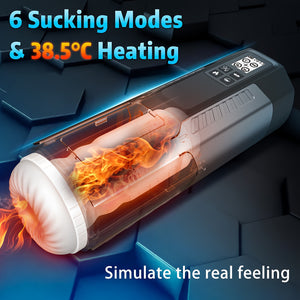 Male Masturbator Sex Toys For Men - Mens Sex Toys Penis Pump 8 In 1 Adult Toys Male Vibrator With 6 Thrust & 6 Suck | 6 Squeeze | 6 Vibrate | Heating LCD Display 3D Stroker Pocket Pussy Sex Machine