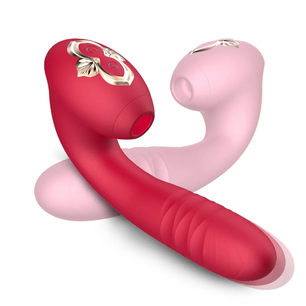 Telescopic Clitoral Sucking G-spot Dildo Vibrator With 10 Powerful Modes