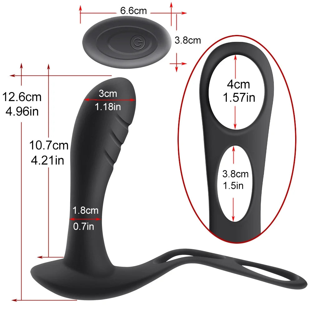 Wireless Remote Control Prostate Massager With Cock Ring