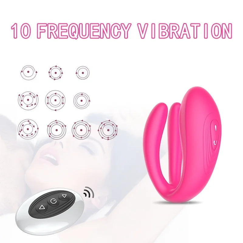 Remote Control Double Penetration Vibrator Sex Toy for Couple