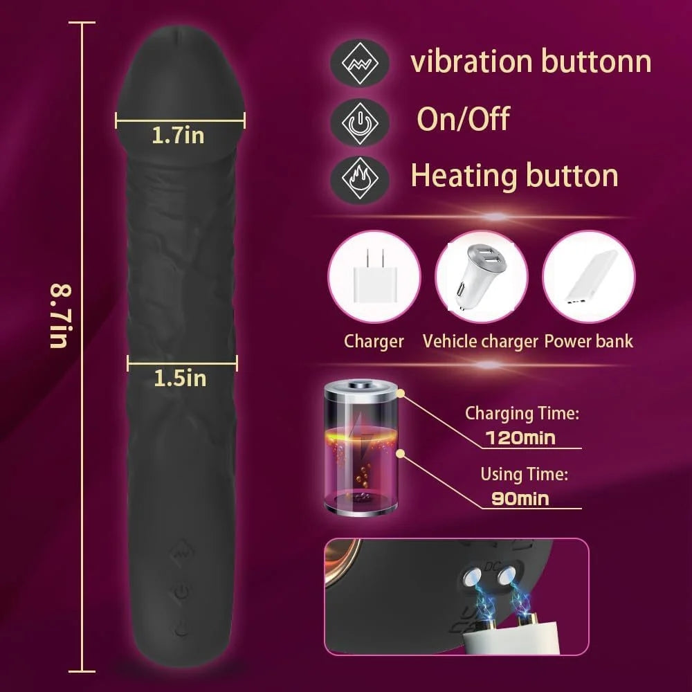 Handheld Heated Vibrating Bendable Dildo