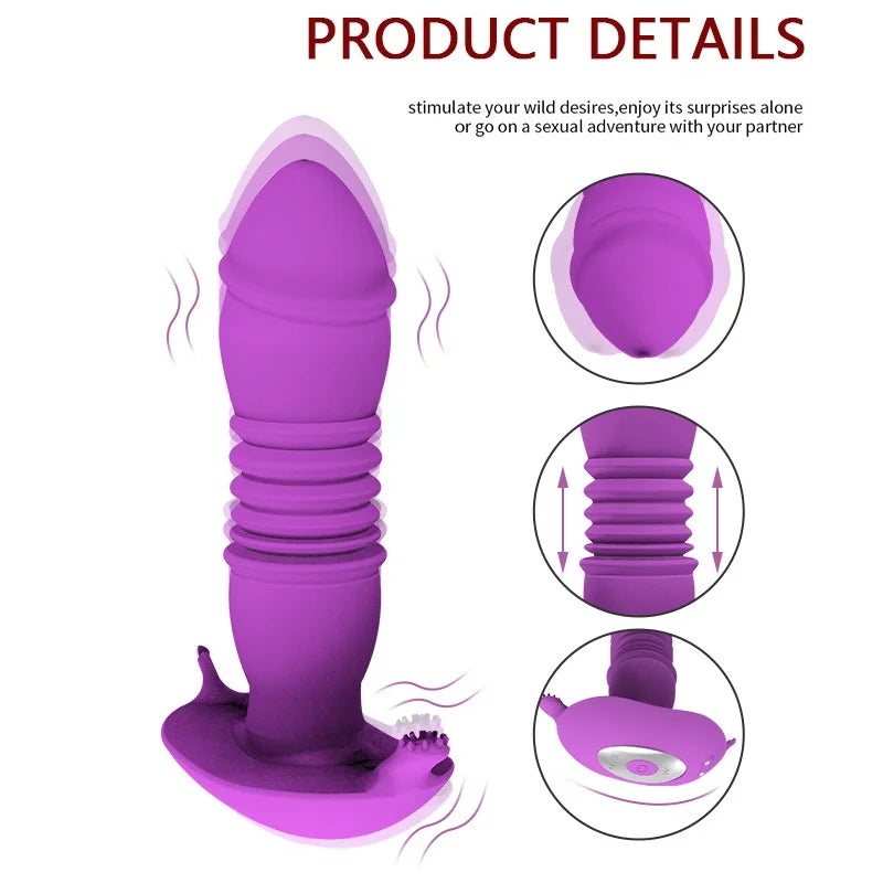 Telescopic G-spot Vibrator With Remote Control Anal Vibrator Prostate Massager