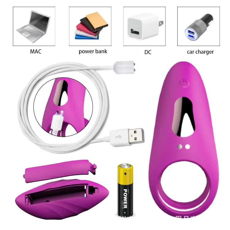 Lock Ring Usb Charging Vibration Wireless Remote Control Vibrating Rod Silicone Penis Ring