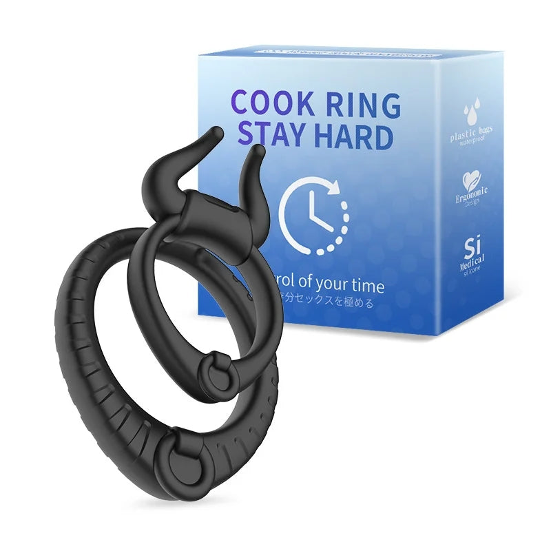 Bullfighting Double Rings Vibrating Penis Ring For Couples