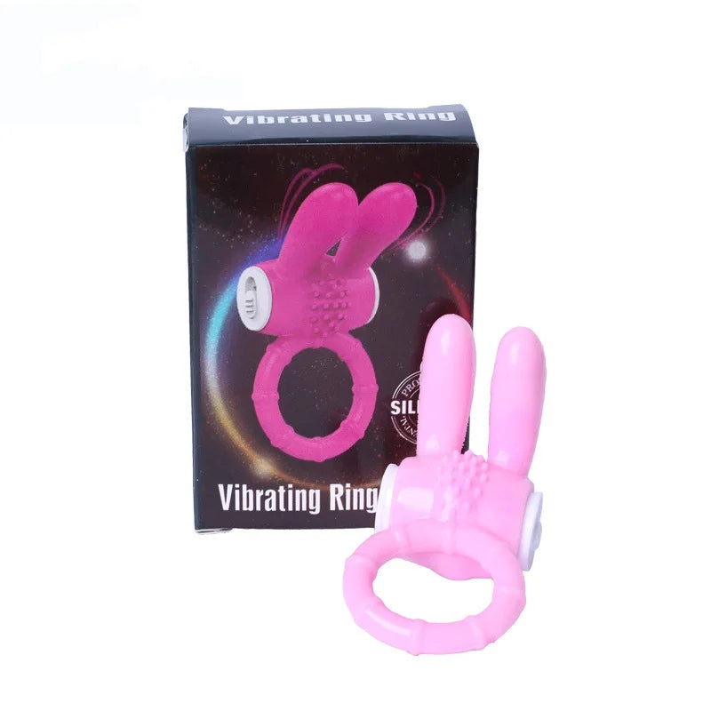 Male Rabbit Vibrating Penis Ring Tongue Licking Vibration Penis Ring