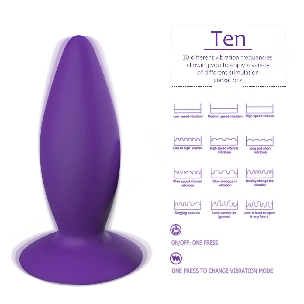 Remote Control Anal Vibrator Silicone Butt Plug