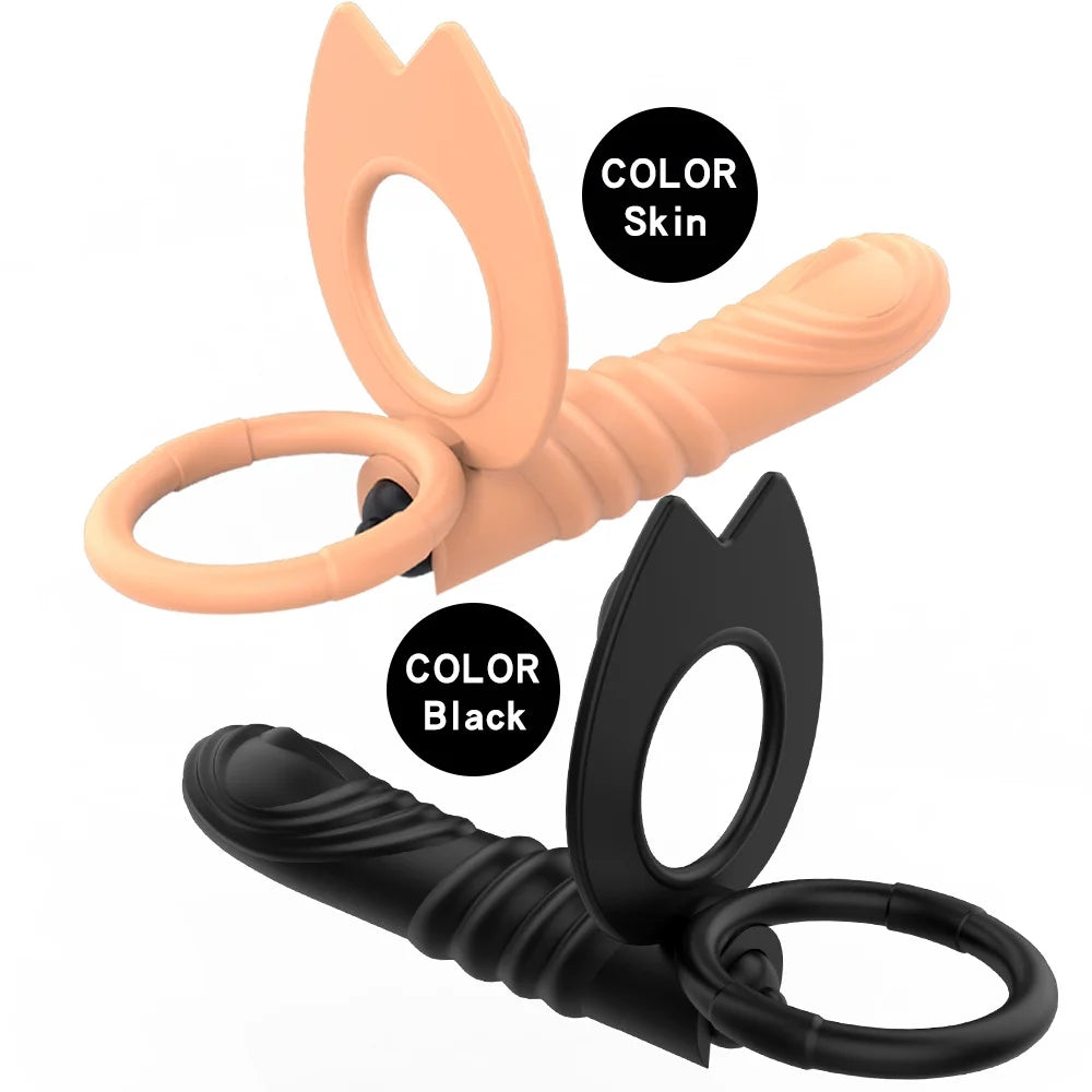 Vibrating Double Cock Rings Vibrator For Couples