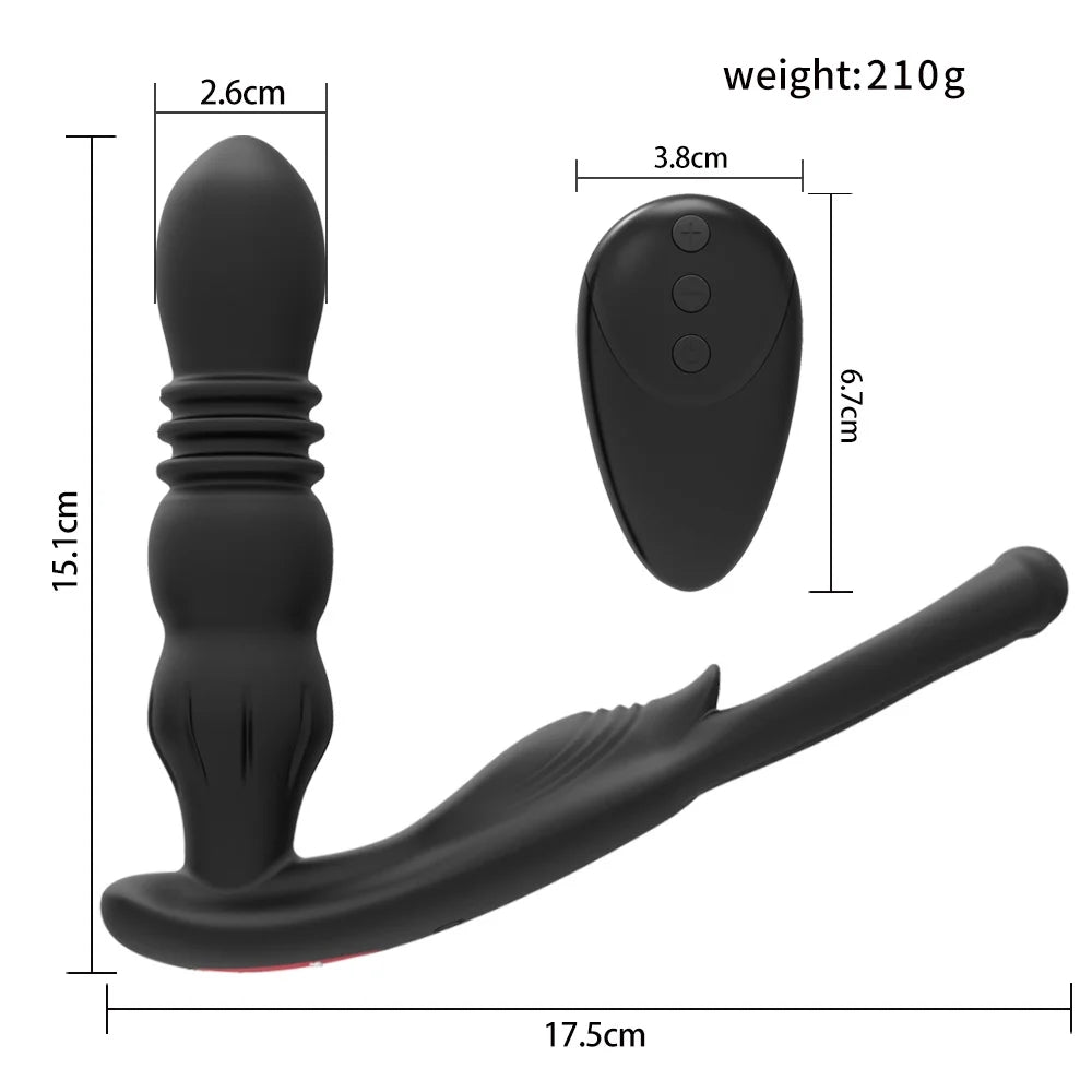 Retractable Prostate Massager With Penis Ring Sex Toy For Couples