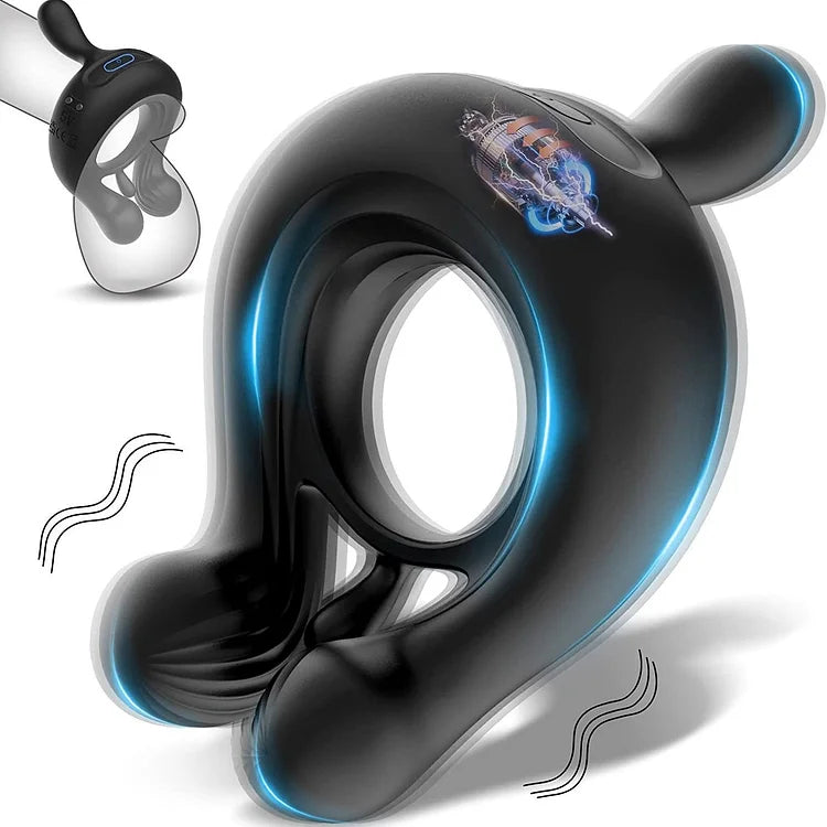 S-Hande S369 Remote Control Silicone Dual Penis Ring Vibrator - 9 Vibration Modes