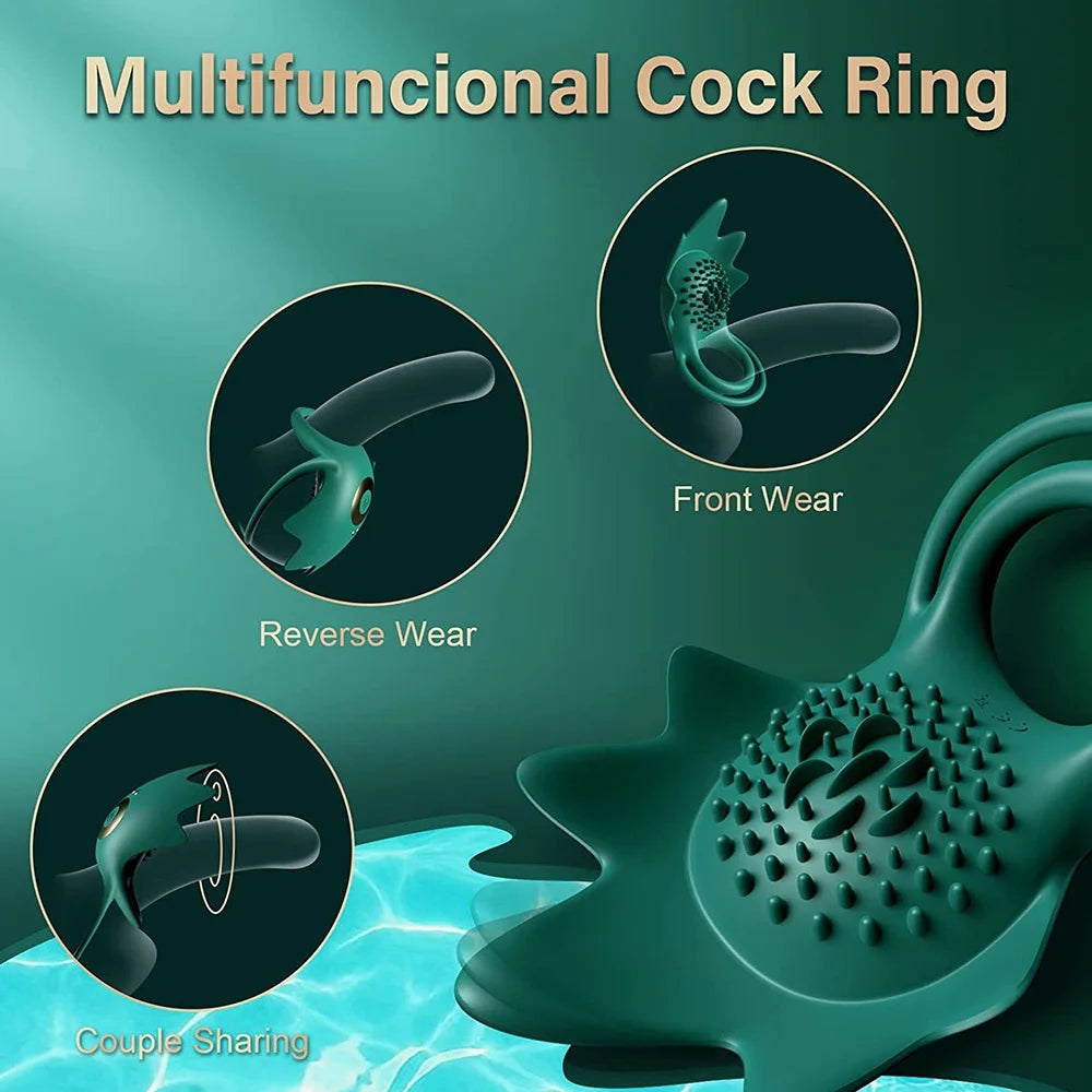 10 Frequency Vibrating Cock Ring Sex Toy For Couples