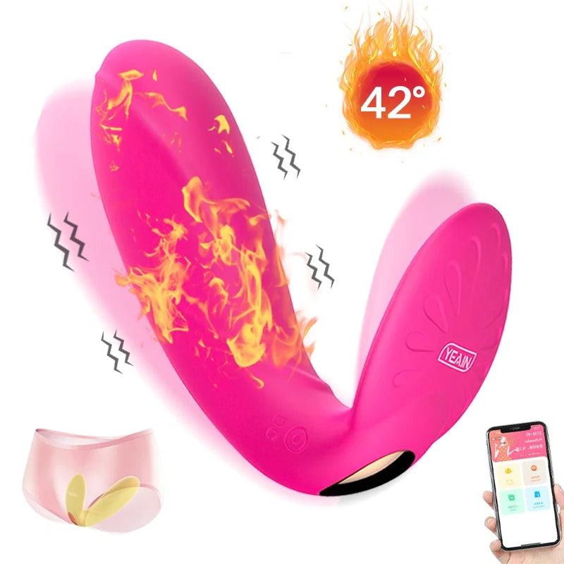 Wearable App Remote Control G Spot Stimulator Warming Vibrating Panties