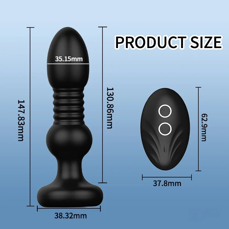 Telescopic Anal Vibrator Wireless Remote Control Prostate Stimulator Massager Butt Plug Dildo