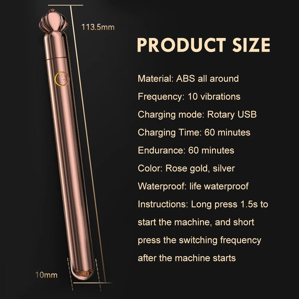 10 Frequency Strong Shock Slim Wand Vibrator