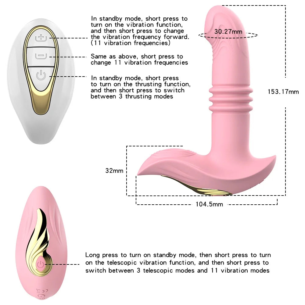 Remote Vibrator Vagina Massage Clitoris Stimulator Thrusting Telescopic Vibrating Panties Masturbator