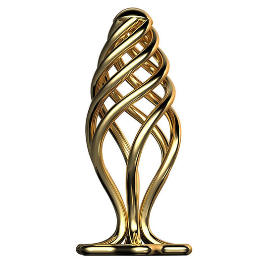 Lockink Hollow Spiral Gold Stainless Steel Anal Plug