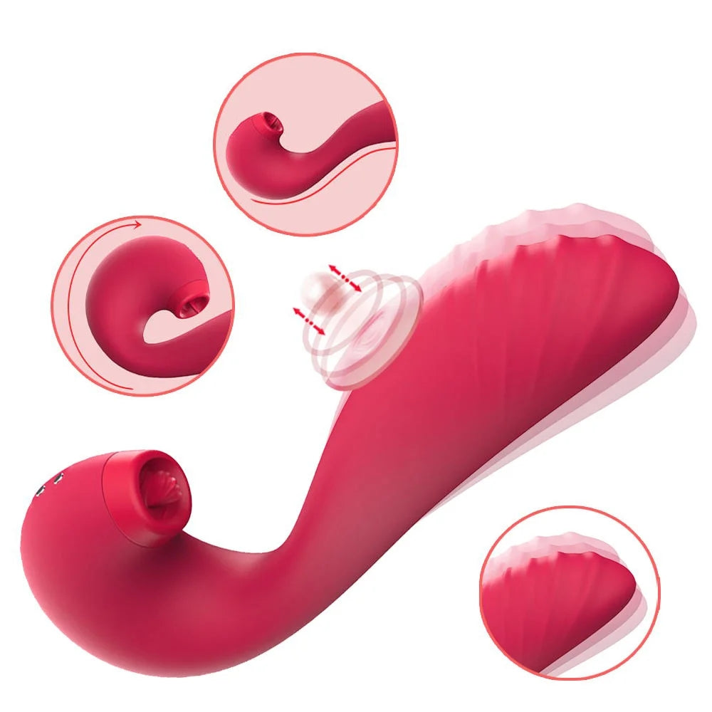 Red Velet - 3 In 1 Tongue Licking Tapping Panty Vibrator