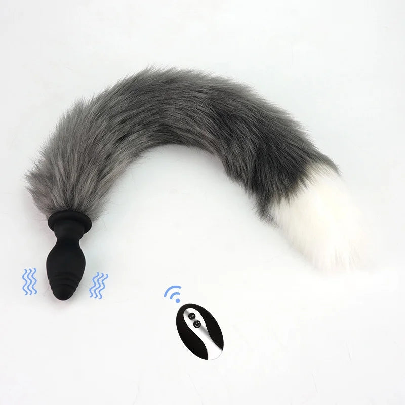 Wireless Remote Control Anal Plug Fox Tail Sex Toys For Adult