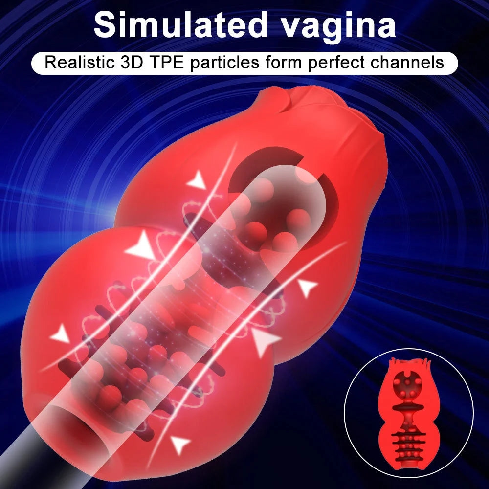 Male Rose Toy Heating Manual Masturbation Cup