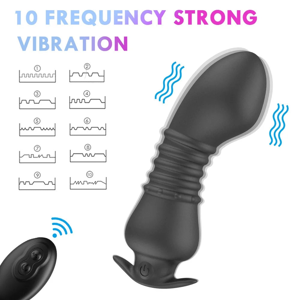 Remote Control Anal Vibrator Prostate Massager Butt Plug For Adult