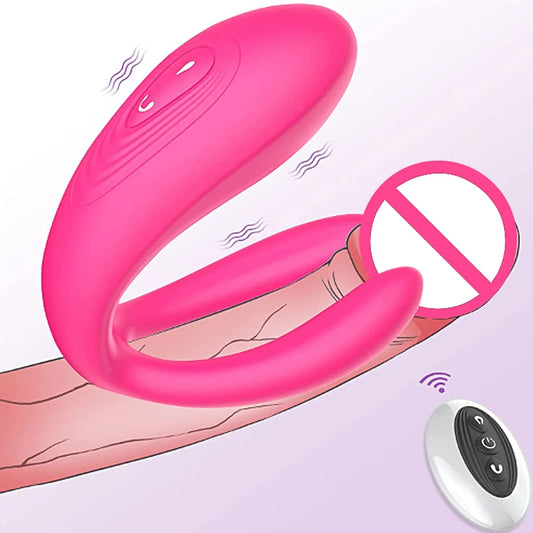 Remote Control Double Penetration Vibrator Sex Toy for Couple