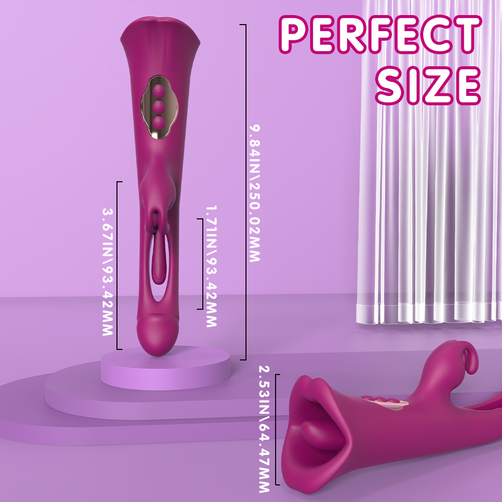 3 In 1 Big Mouth Flapping Tongue Licking Rabbit Vibrator