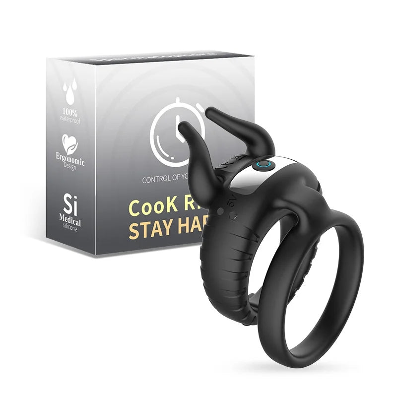 Bullfighting Double Rings Vibrating Penis Ring For Couples