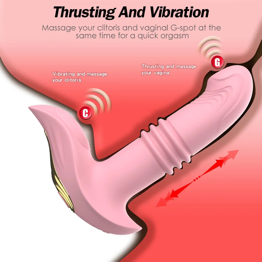 Remote Vibrator Vagina Massage Clitoris Stimulator Thrusting Telescopic Vibrating Panties Masturbator