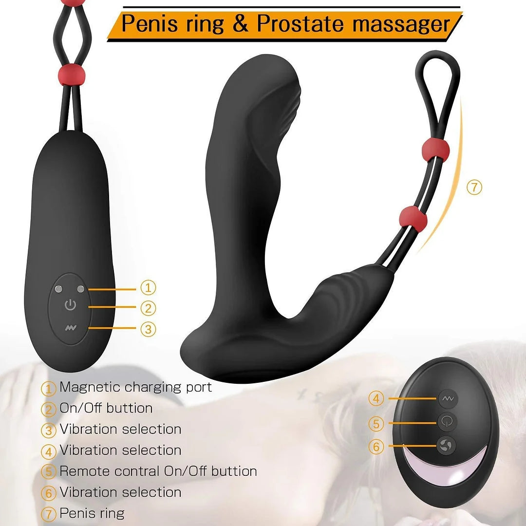 Anal Plug Remote Control Prostate Massager With 9-frequency Vibrating